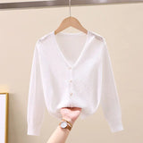 Children's Thin Knitted Cardigan UV Jacket for Ages 5+