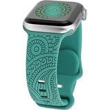 Silicone Strap with Laser Engraved Cashew Print for Apple Watch