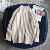 Chic High Neck Striped Sweater for Fall/Winter