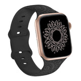 Silicone Strap with Laser Engraved Cashew Print for Apple Watch