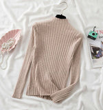 Chic High Neck Striped Sweater for Fall/Winter