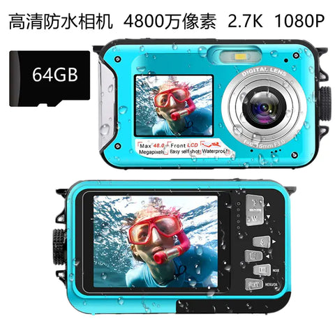 Waterproof 2.7K 48MP Digital Camera with Zoom HD368