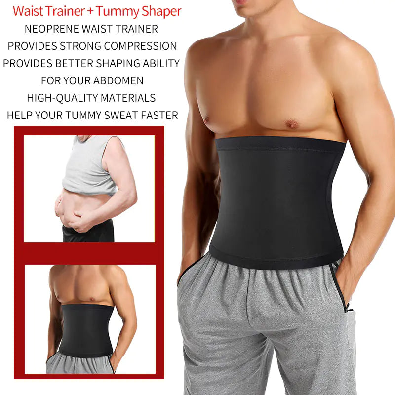Men's Sauna Body Shaper Waist Trainer Slimming Belt