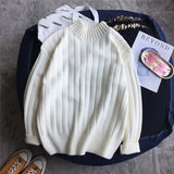 Chic High Neck Striped Sweater for Fall/Winter