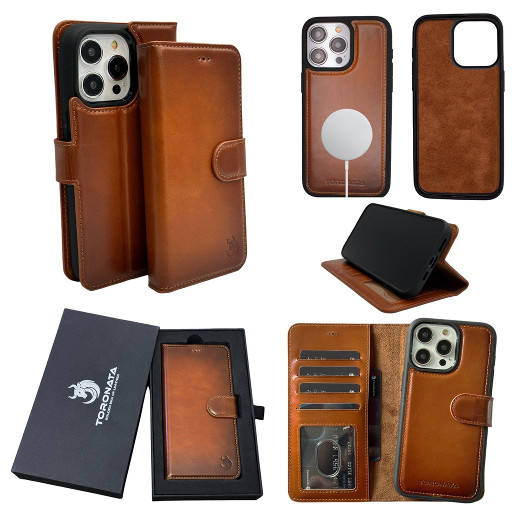 Vegas Premium Leather iPhone 15 Wallet Case with MagSafe | Detachable RFID Blocking Luxury Wallet