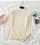 Chic High Neck Striped Sweater for Fall/Winter